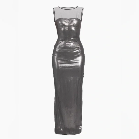 knee length dresses for ladies DOLCE & GABBANA Tulle Slip Dress with Bluebell Print CURIO FAENA MIAMI   CURIO at Faena Bazaar